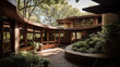 A Frank Lloyd Wright house with organic architecture Generative AI 