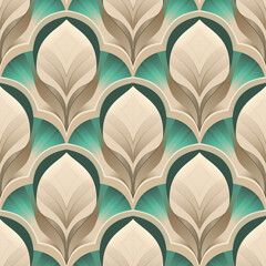 Art deco seamless pattern design with art noveau elements.