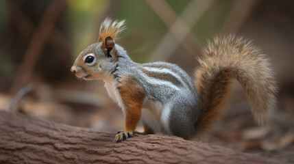 Poster - A nimble squirrel with a bushy tail Generative AI 