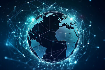 smart digital technology global network connection, buisiness globus, modern data network internet i