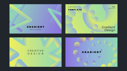 Wall Mural - Gradient abstract geometric templates for cover, banner, business card, flyer, poster, website design.