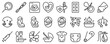 Line icons about pregnancy on transparent background with editable stroke.