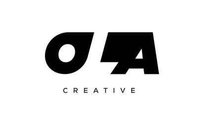 OLA letters negative space logo design. creative typography monogram vector	