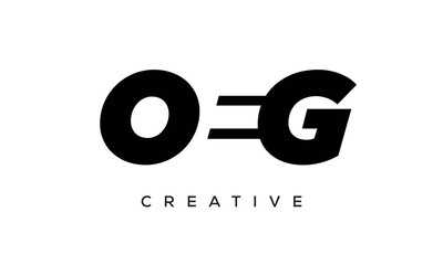OEG letters negative space logo design. creative typography monogram vector	