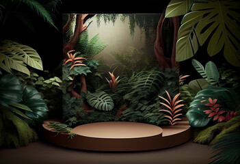 Photo tropical podium. Generate Ai.