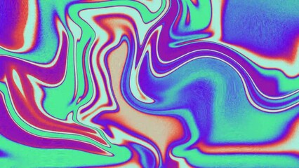 Wall Mural - Colorful abstract psychedelic neon liquid backdrop. Water ink or acrylic paint marbled iridescent vivid texture. Colorful panoramic liquid wave background. Abstract fluid swirl pattern.