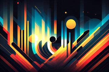Aufkleber - Abstract background, futuristic dynamic illustration, ai generation