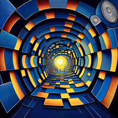 Poster - abstract tunnel background for creative design looks like tunnel, ai generation