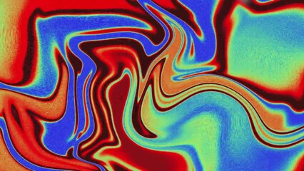Wall Mural - Colorful abstract psychedelic neon liquid backdrop. Water ink or acrylic paint marbled iridescent vivid texture. Colorful panoramic liquid wave background. Abstract fluid swirl pattern.