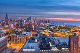 Fototapeta Nowy Jork - Chicago, Illinois, USA Downtown City Skyline from the South Side