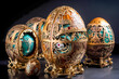 Eier aufwändig gearbeitet aus Uhrwerken und anderen feinen mechanischen Teilen in steampunk - generiert mit KI