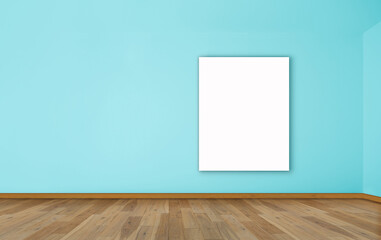 Wall Mural - Blank white paper posters hang on walls in empty modern room with copy space. template for content. Good use for your preview.