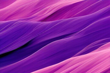 Sticker - Bright violet color fabric waves abstract pattern background digital illustration, created with generative ai