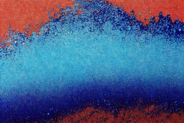 Canvas Print - Blue and red color abstract areas background with rough texture digital illustration., created with generative ai