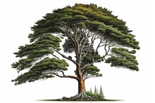Kauri Tree On A White Background. Generative AI