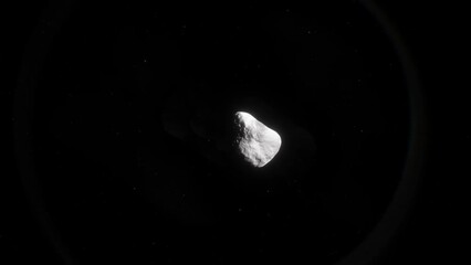 Wall Mural - Huge asteroid in the solar system. Potentially dangerous meteorite for the Earth and other planets of the solar system