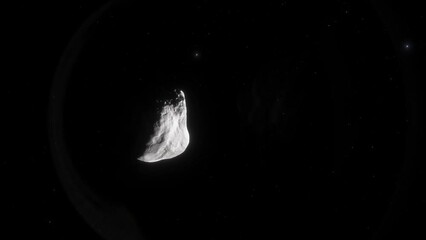 Wall Mural - Huge asteroid in the solar system. Potentially dangerous meteorite for the Earth and other planets of the solar system