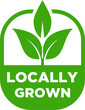 © muh - Locally grown flat stamp or slogan, locally grown label,  eco-friendly emblem for packaging of regional farming fruits or vegetables