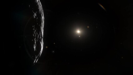 Wall Mural - Huge asteroid in the solar system. Potentially dangerous meteorite for the Earth and other planets of the solar system