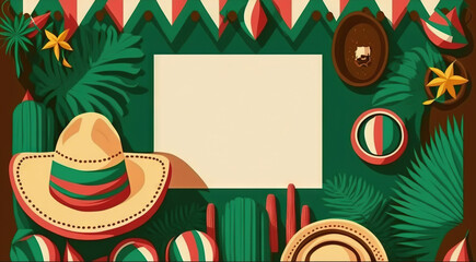 Cinco de mayo holiday background with copy space for text generative ai