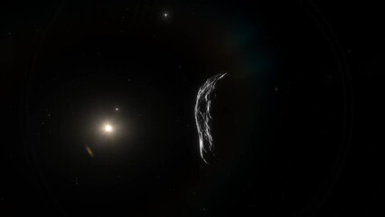 Wall Mural - Huge asteroid in the solar system. Potentially dangerous meteorite for the Earth and other planets of the solar system