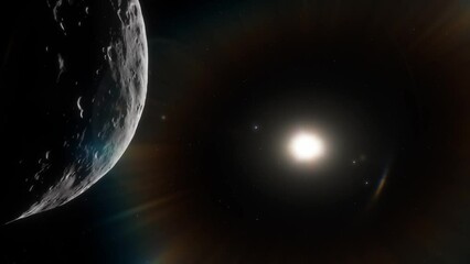 Wall Mural - Huge asteroid in the solar system. Potentially dangerous meteorite for the Earth and other planets of the solar system