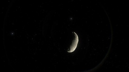 Wall Mural - Huge asteroid in the solar system. Potentially dangerous meteorite for the Earth and other planets of the solar system