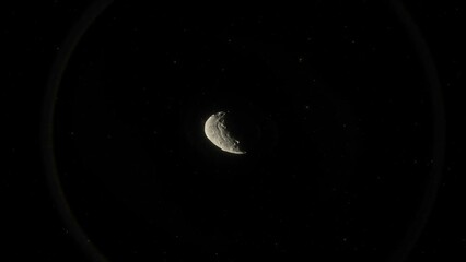 Wall Mural - huge asteroid in the solar system. potentially dangerous meteorite for the earth and other planets o
