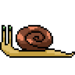 Poster - pixel art snail shell side