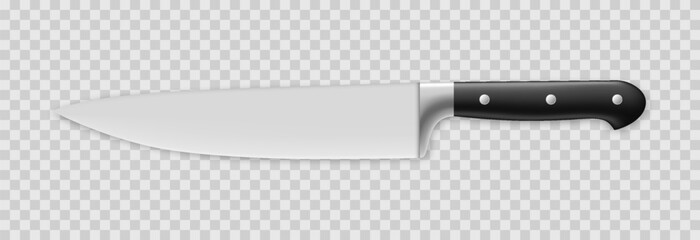 vector realistic kitchen knife on an isolated transparent background. knife png. kitchen appliances 