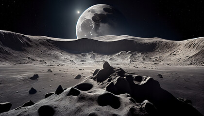 Wall Mural - nighttime adventure in majestic star filled landscape ,generative ai