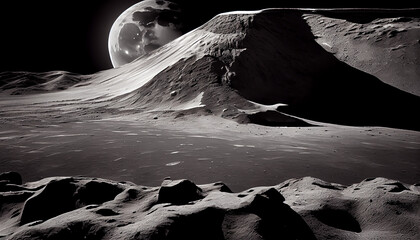 Wall Mural - nature beauty black and white mountain range ,generative ai