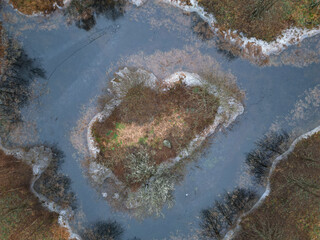 Aerial photo of river or water