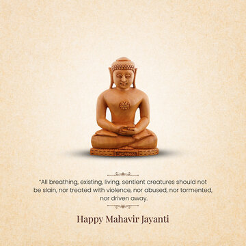happy mahavir jayanti, lord mahavir statue