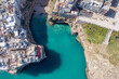 Vista panoramica aerea di Polignano a mare, puglia