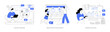 © Visual Generation - Social media marketing abstract concept vector illustrations.