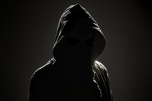 Silhouette Of A Person In A Hood. Generative Ai