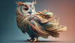 © Roman - Owl abstract wallpaper. Soft background with cute bird in Pastel colors generative ai