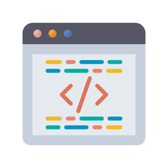 Html  vector flat Icon Design illustration. SEO Development And Marketing Symbol on White background EPS 10 File