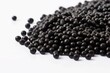 Black caviar in bulk on a white background. Elite exotic delicacy. AI generated.