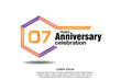 © MrGraphics1990 - 07th years anniversary celebration isolated logo with colorful number and frame text on white background vector design