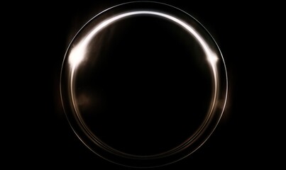 Wall Mural -  a golden ring on a black background, creating a striking contrast between the two colors The ring is in the center of the image, with the darkness of the backgroun