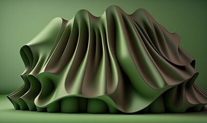  a green background with a wavy design on the top of it, and a green background with a wavy design on the bottom of it.  generative ai