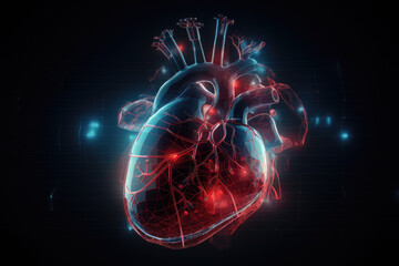 Wall Mural - Science and Technology graphic of a heart