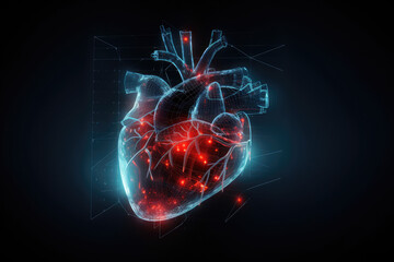 Wall Mural - Science and Technology graphic of a heart