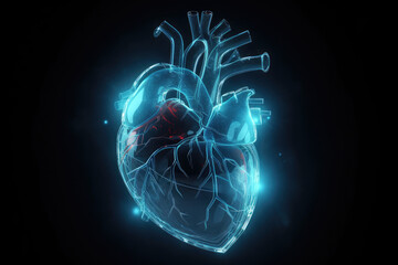 Wall Mural - Science and Technology graphic of a heart