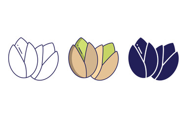 Sticker - pistachio vector icon