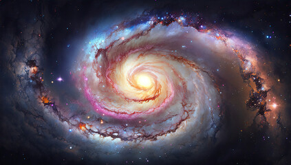 spiral galaxy in space. generative ai image.