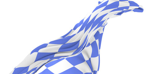 Wall Mural - Flag of Bavaria, Germany. 3D rendering illustration of waving sign symbol.