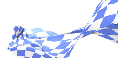 Wall Mural - Highly detailed flag of Bavaria waving in the wind. Light blue sky is shining through the fabric texture.